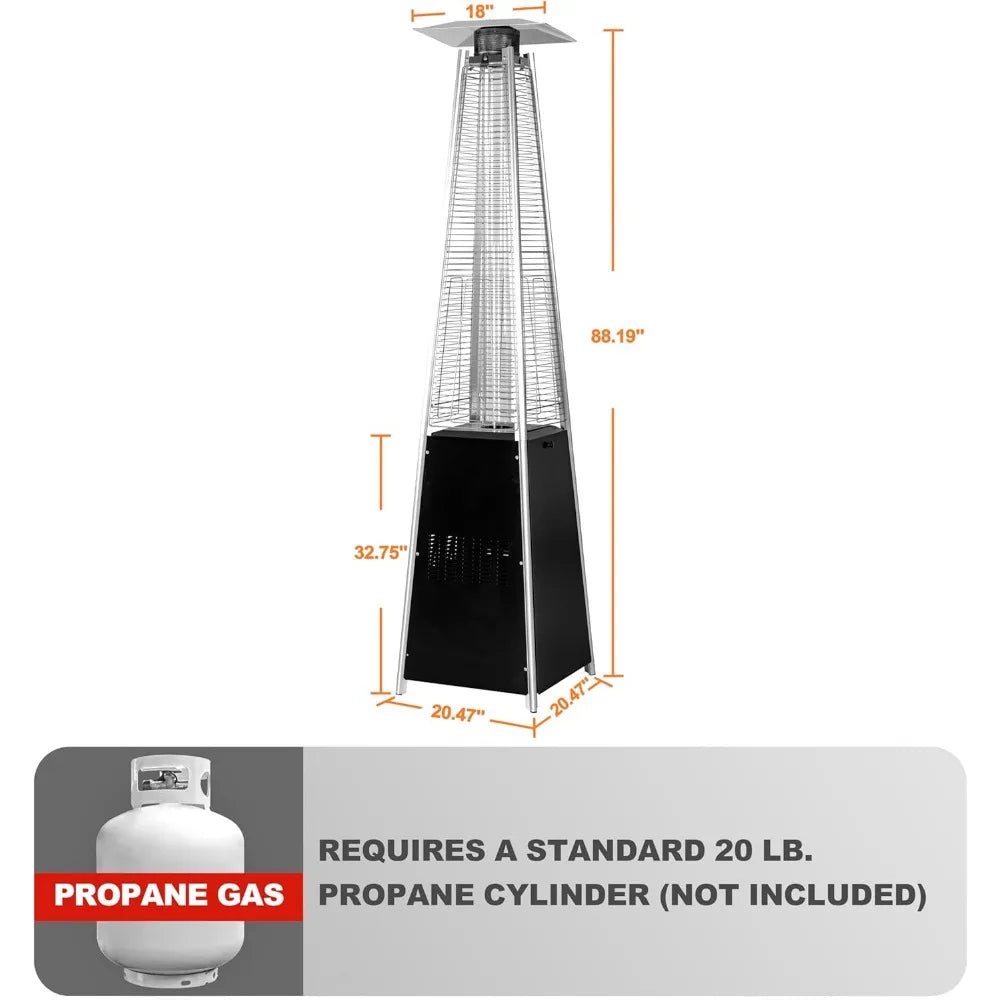 Hign-concerned Outdoor Pyramid Heater 48000 BTU With Wheels