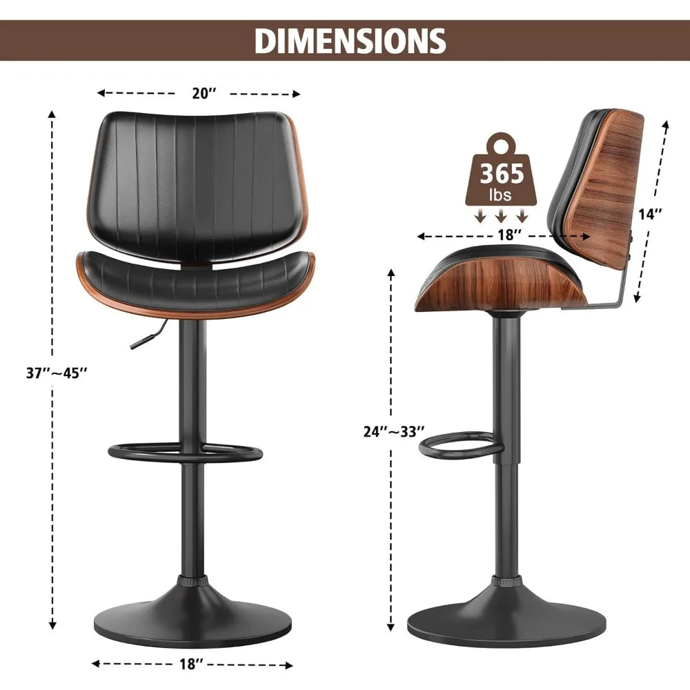 Modern Swivel Bar Stools Set of 2 for Kitchen Island