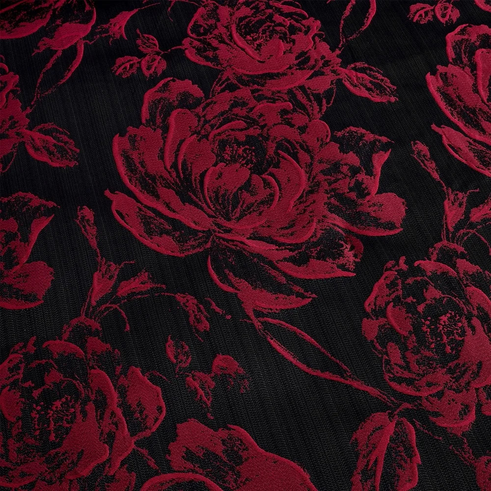 DUTRIEUX 7 Piece Comforter Set Curtains Jacquard Floral