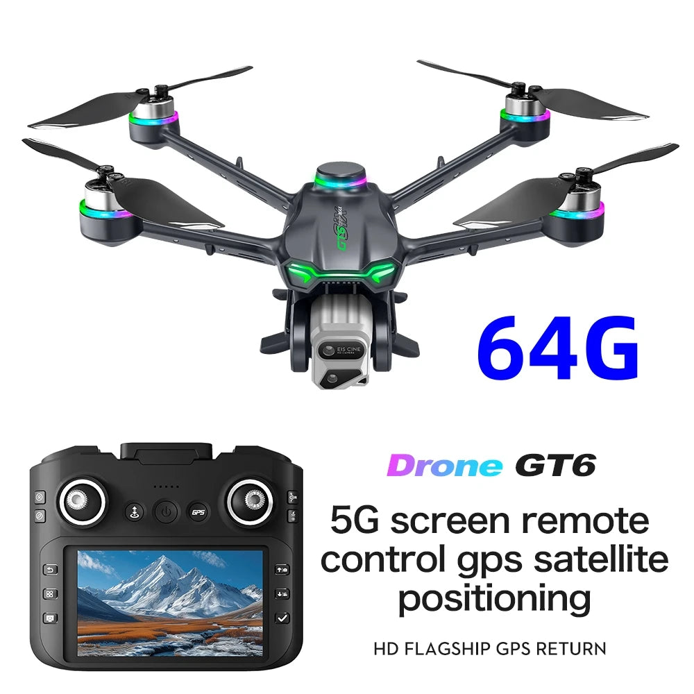 Camera GT6 Max Folding Drone With 1080p HD GPS Camera