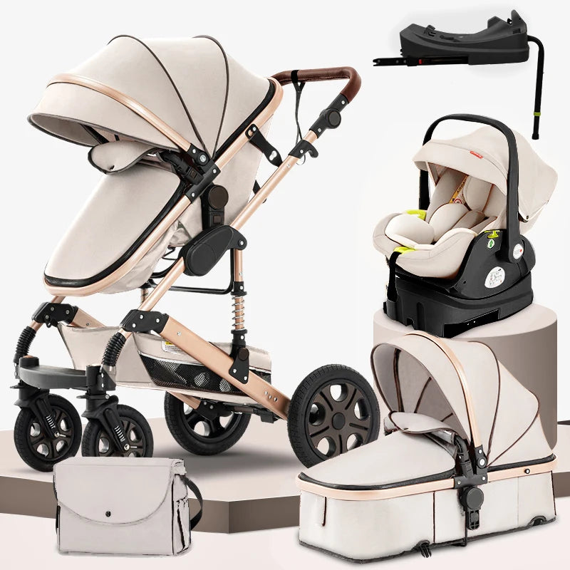 3 in 1 Baby Stroller Travel System with Isofix Base Portable