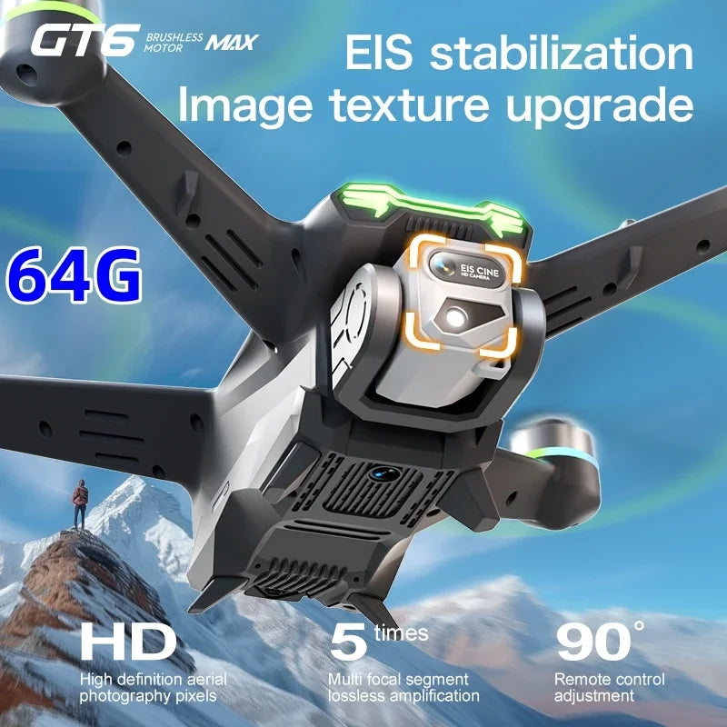 Camera GT6 Max Folding Drone With 1080p HD GPS Camera