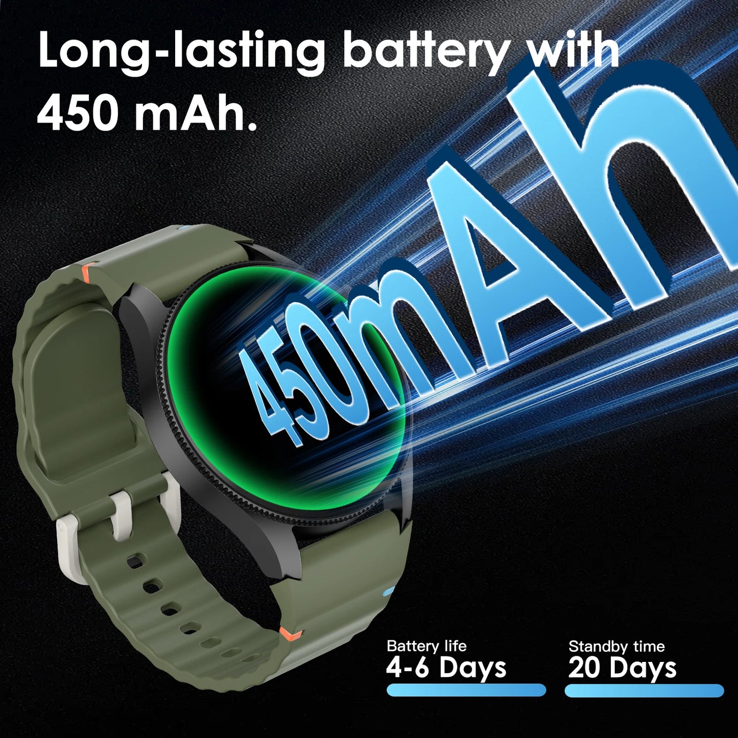 Aurafit AMOLED GPS Smartwatch For Men With Heart Rate