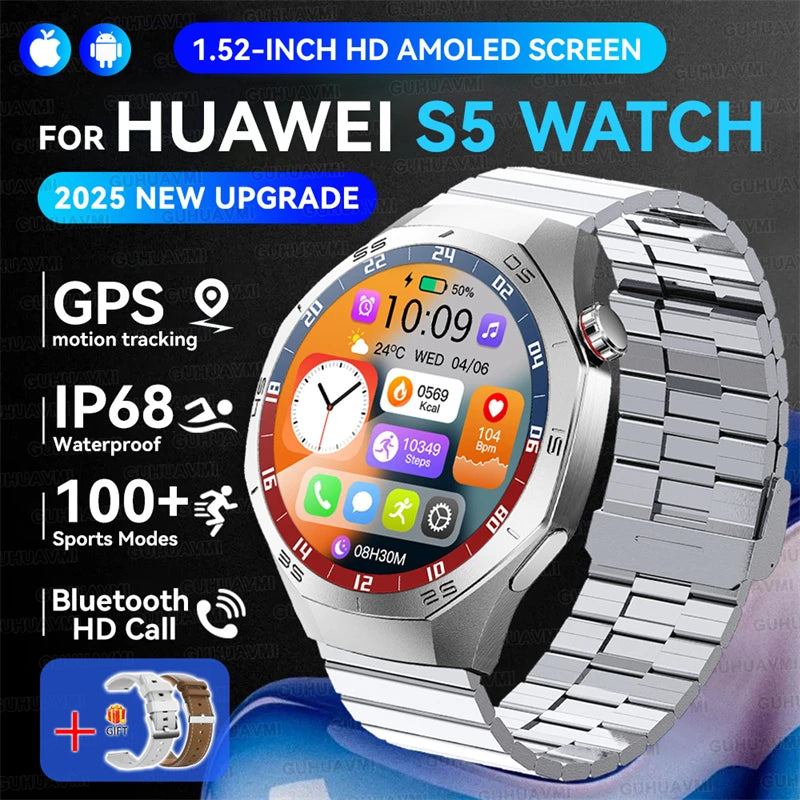 GUHUAVMI GT5 Pro Smart Watch Men With AMOLED HD GPS
