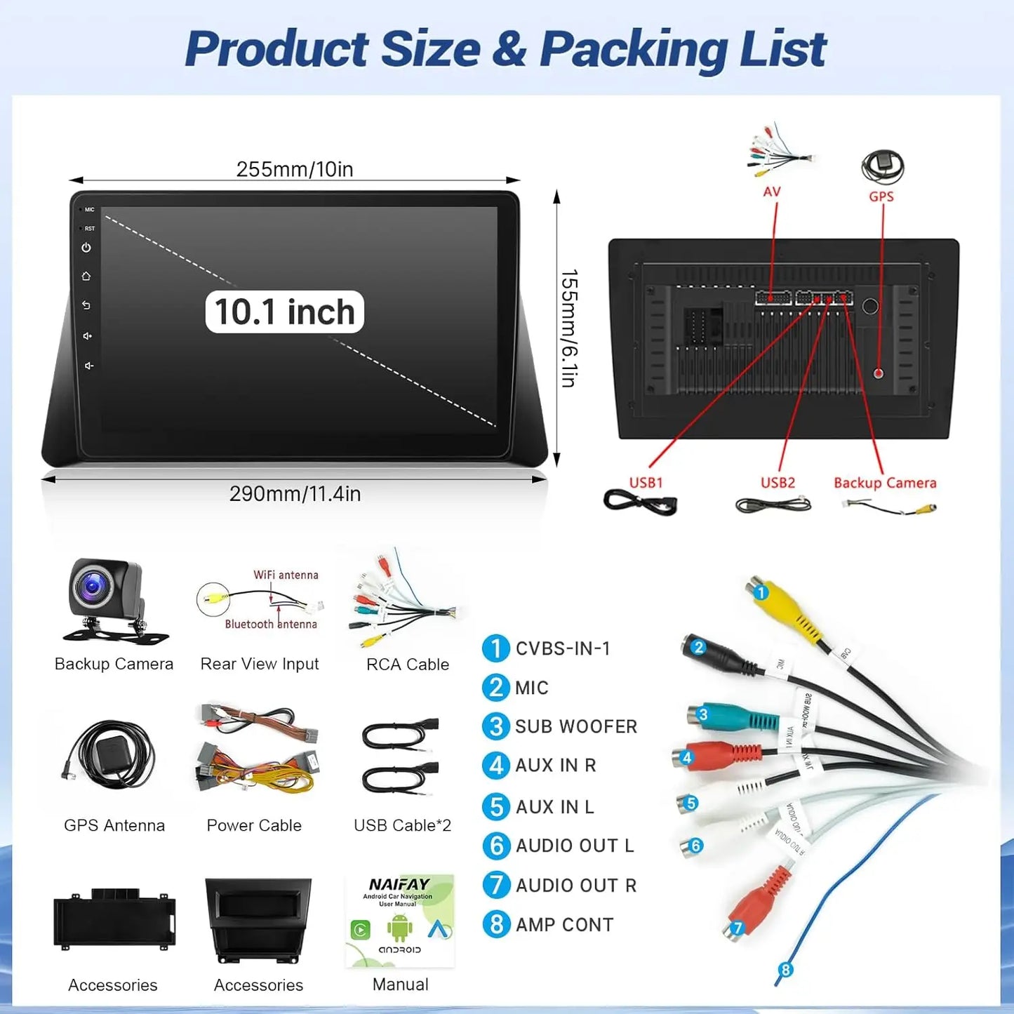 10.1 Inch Wireless Car Radio with GPS for Honda Accord 2008-2013