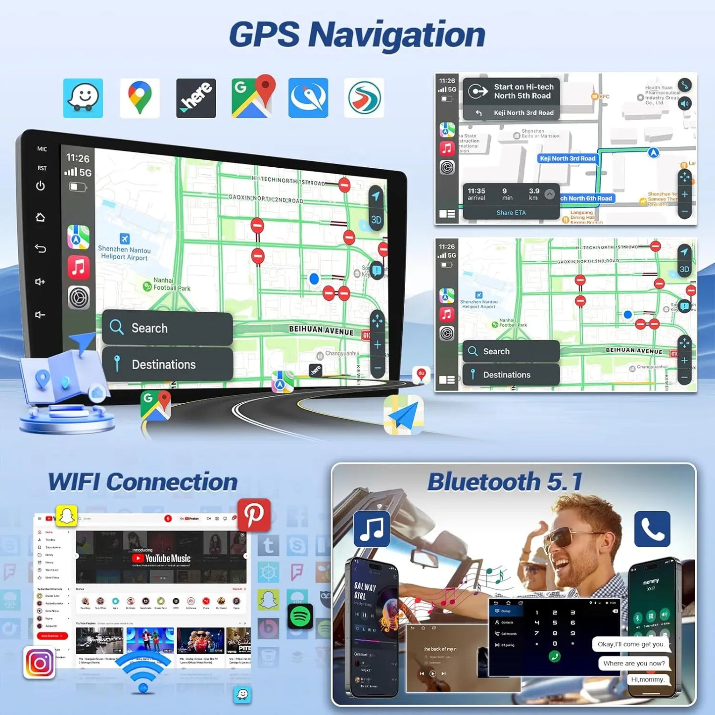 10.1 Inch Wireless Car Radio with GPS for Honda Accord 2008-2013