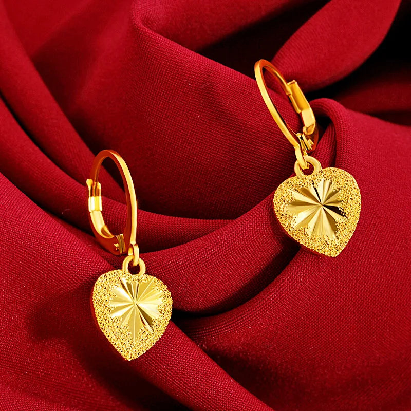 Diwenfu Romantic Heart Drop Earrings For Women Fine Jewelry