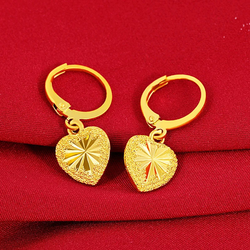 Diwenfu Romantic Heart Drop Earrings For Women Fine Jewelry