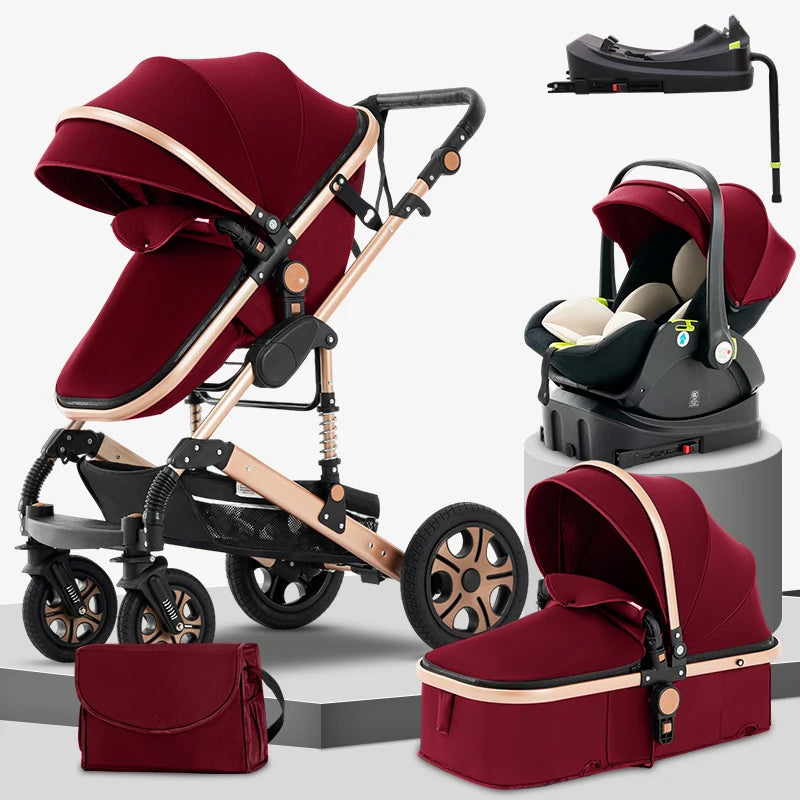 3 in 1 Baby Stroller Travel System with Isofix Base Portable