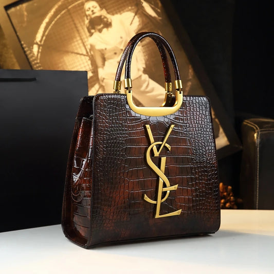 Luxury Crocodile Print Tote Bag for Stylish Women