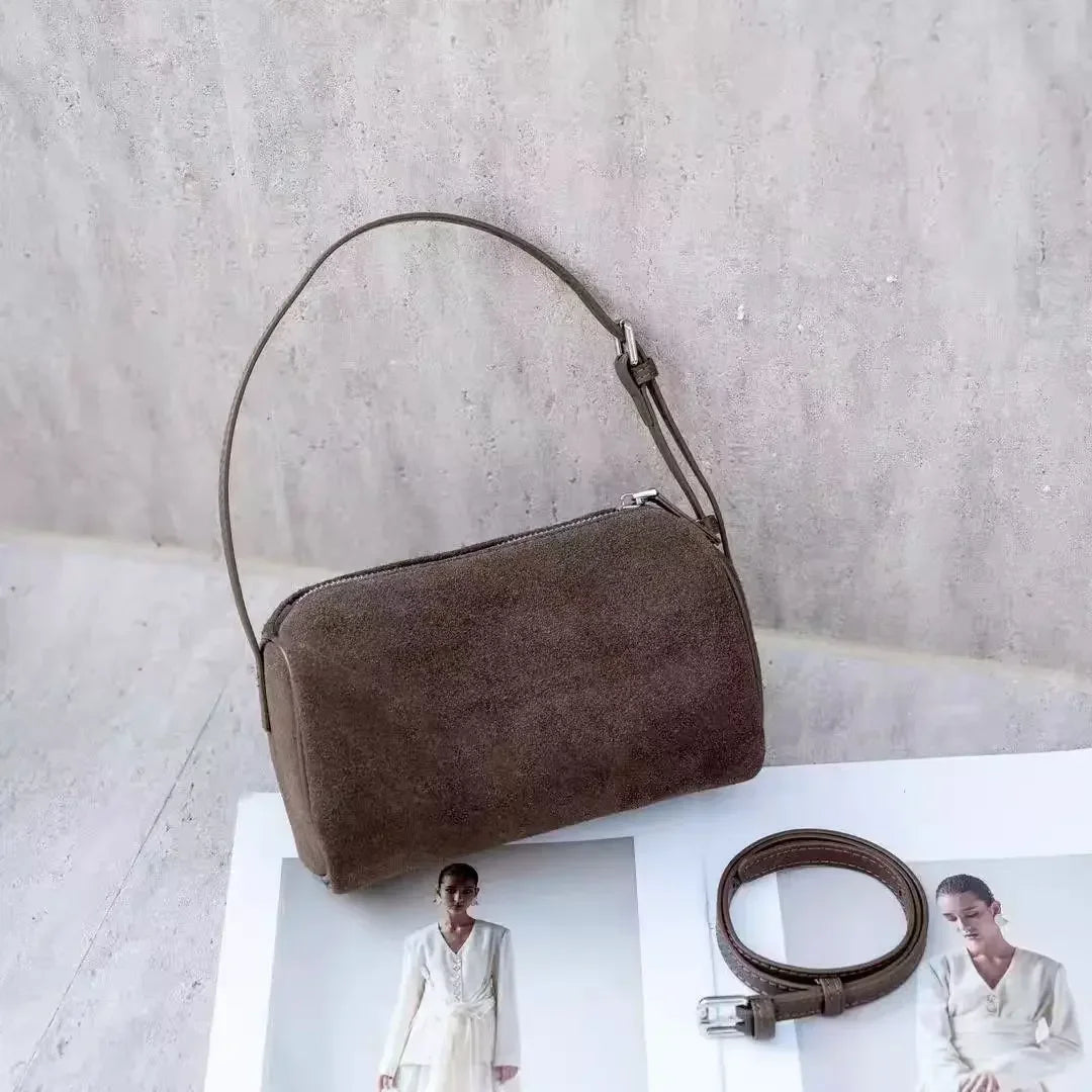 PASTECN Exquisite Pillow Bag Matte Suede Leather Crossbody