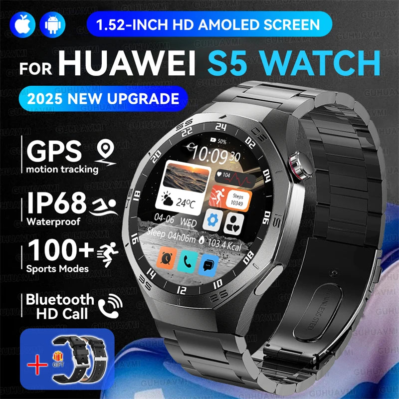 GUHUAVMI GT5 Pro Smart Watch Men With AMOLED HD GPS
