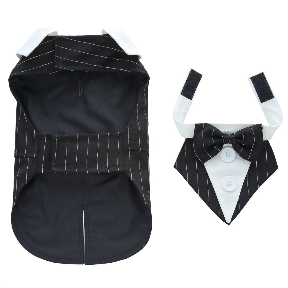 Tuxedo Dog Costume Formal Wedding Apparel for Pets