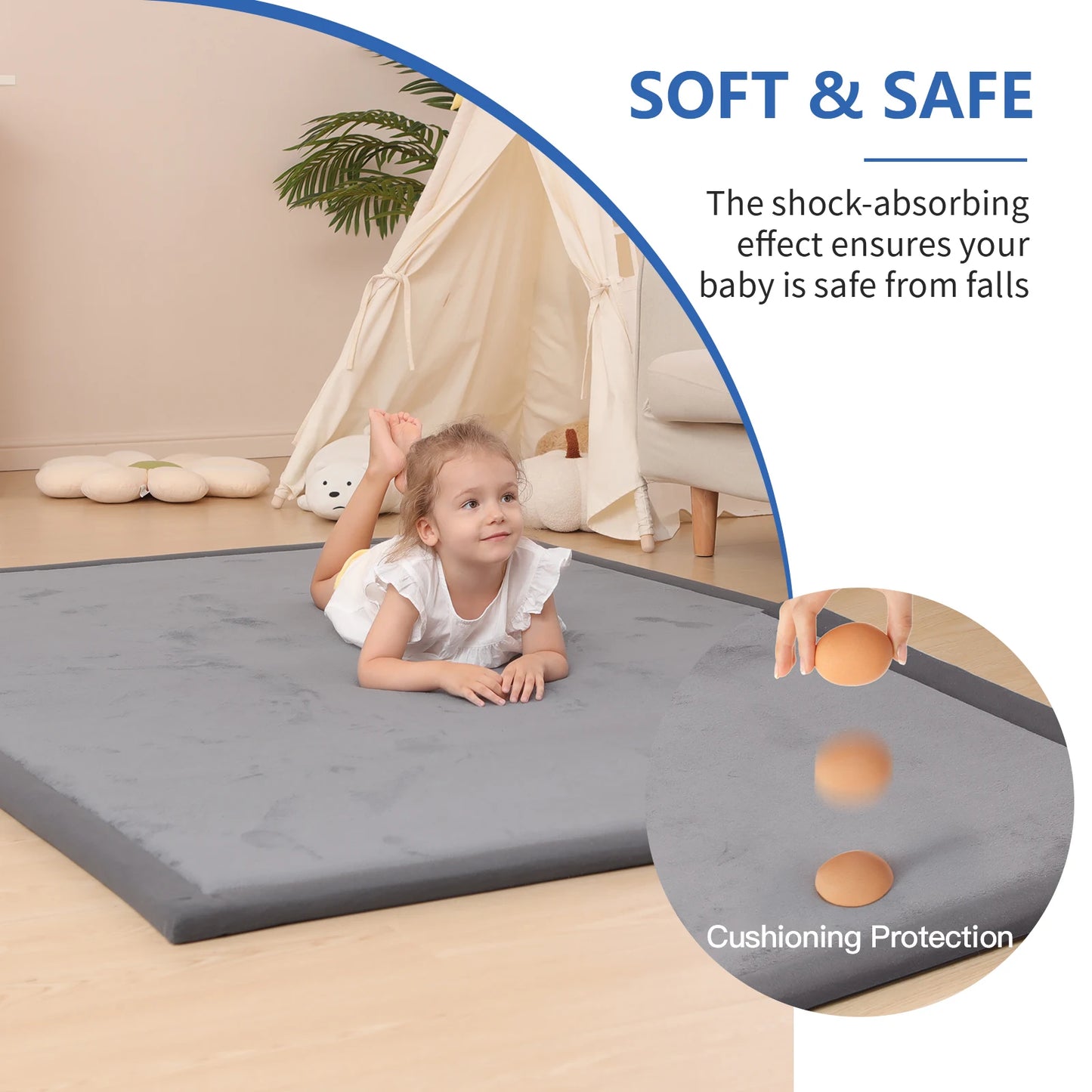 Huloo Sleep Baby Crawling Mats Non Slip Thick Foam Rug