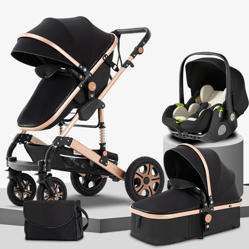 3 in 1 Baby Stroller Travel System with Isofix Base Portable