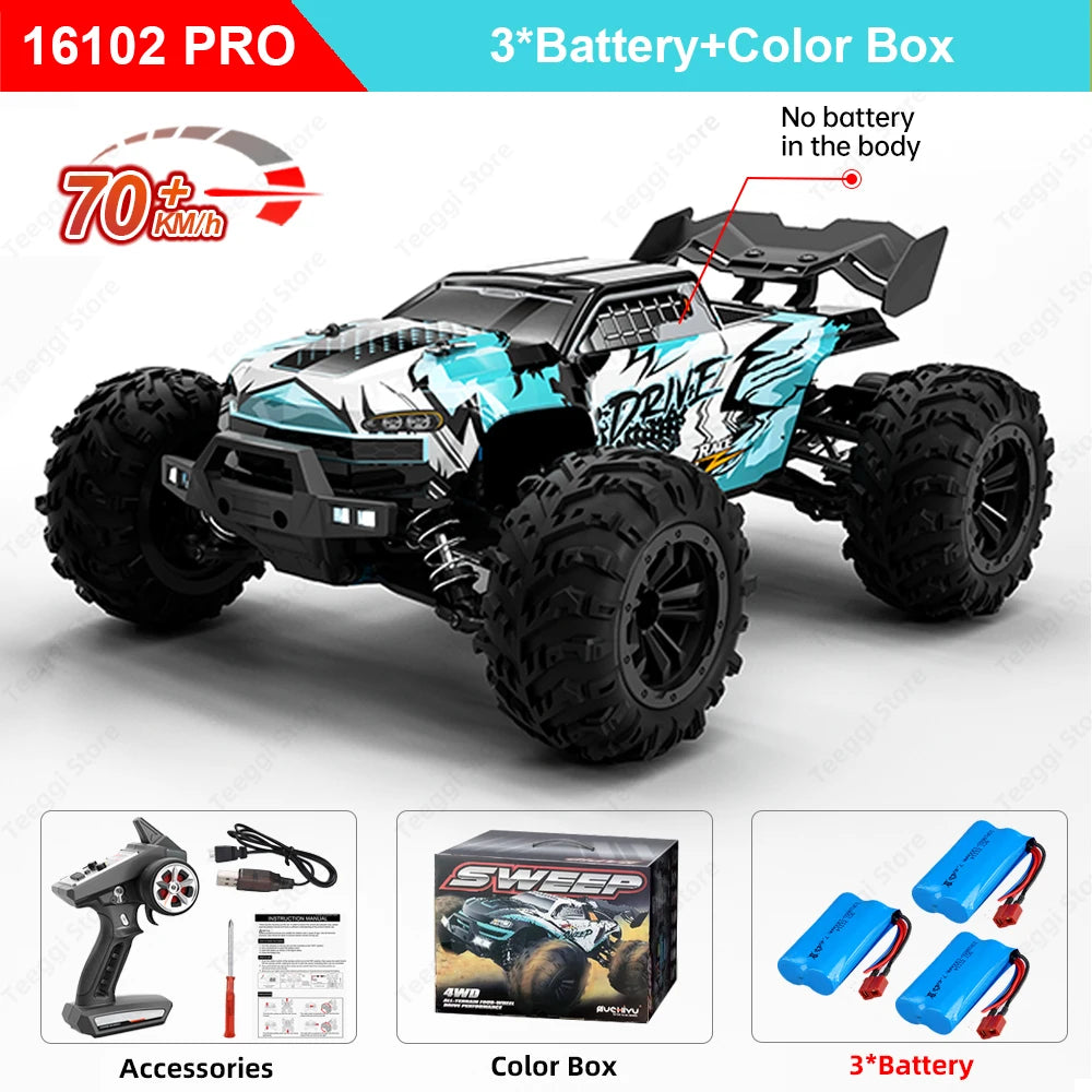 Teeggi 16101 16102 Pro High Speed RC Car 4WD LED Off Road