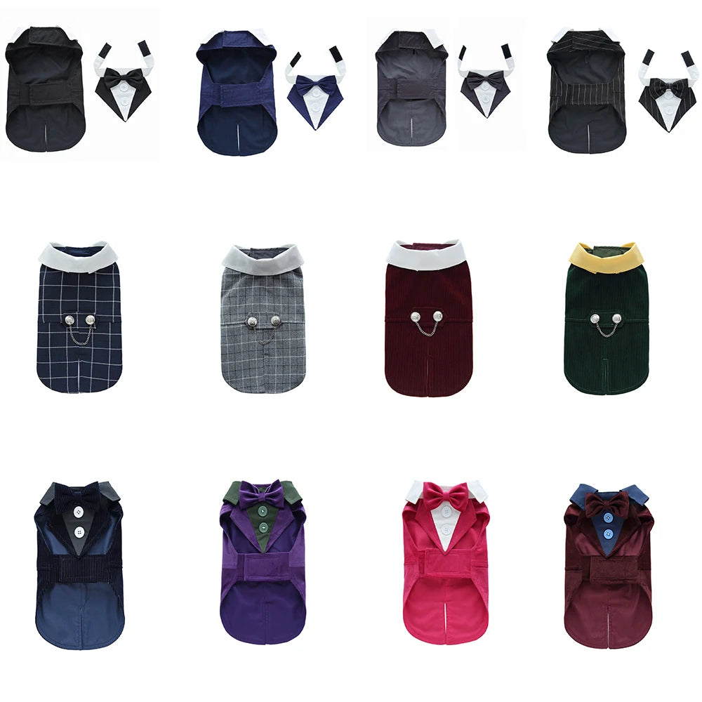 Tuxedo Dog Costume Formal Wedding Apparel for Pets
