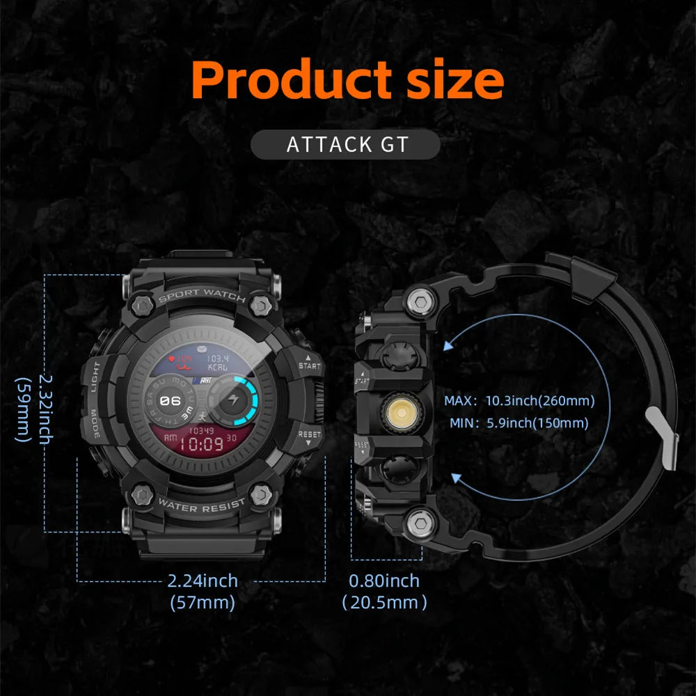 LOKMAT Rugged Sport Smart Watch with Bluetooth Calls for Adults