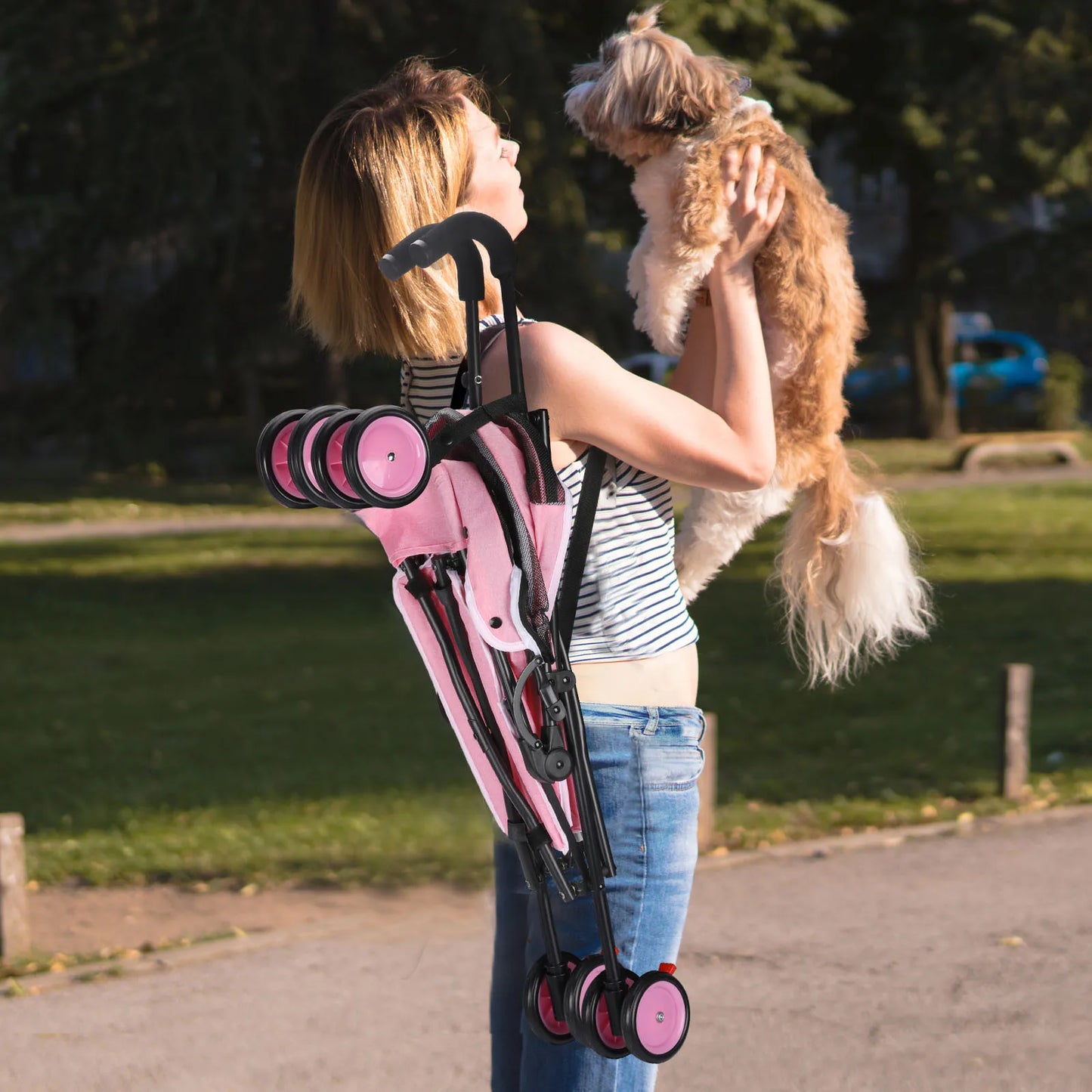 Wedyvko Pet Dog Stroller with Storage for Easy Travel