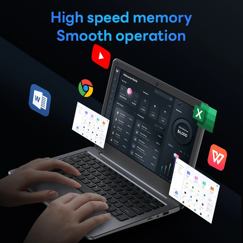 BYONE N4000 Laptop 8GB RAM 256GB SSD WiFi Bluetooth