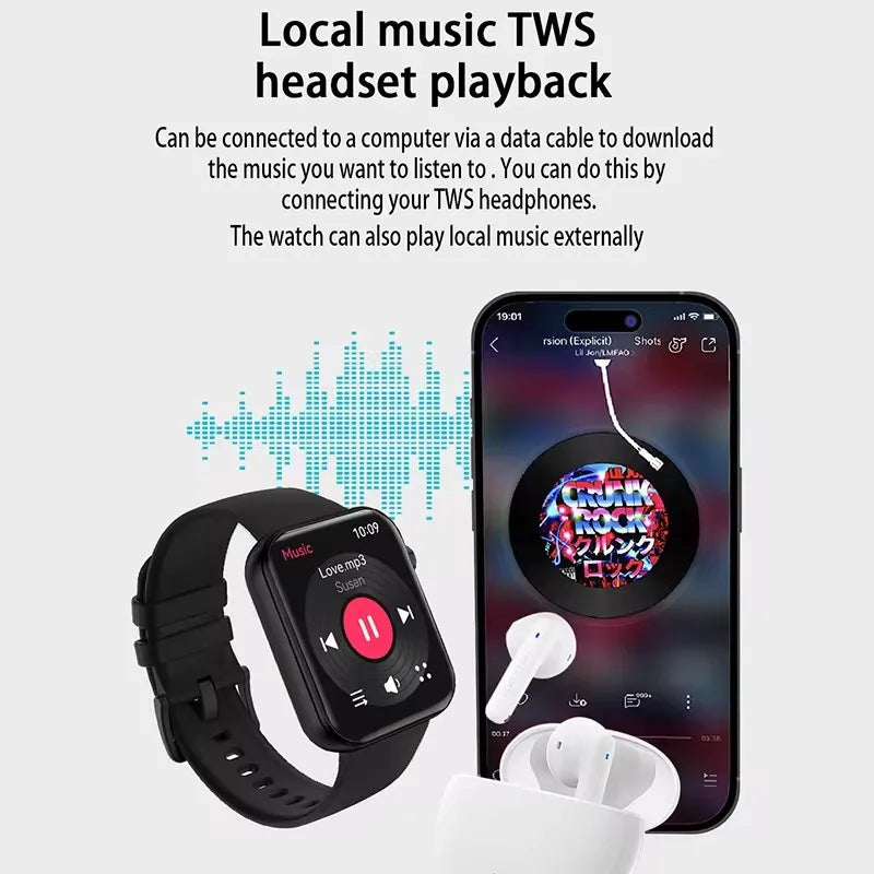 Zykexuan Smartwatch Fitness Tracker Heart Rate IP68