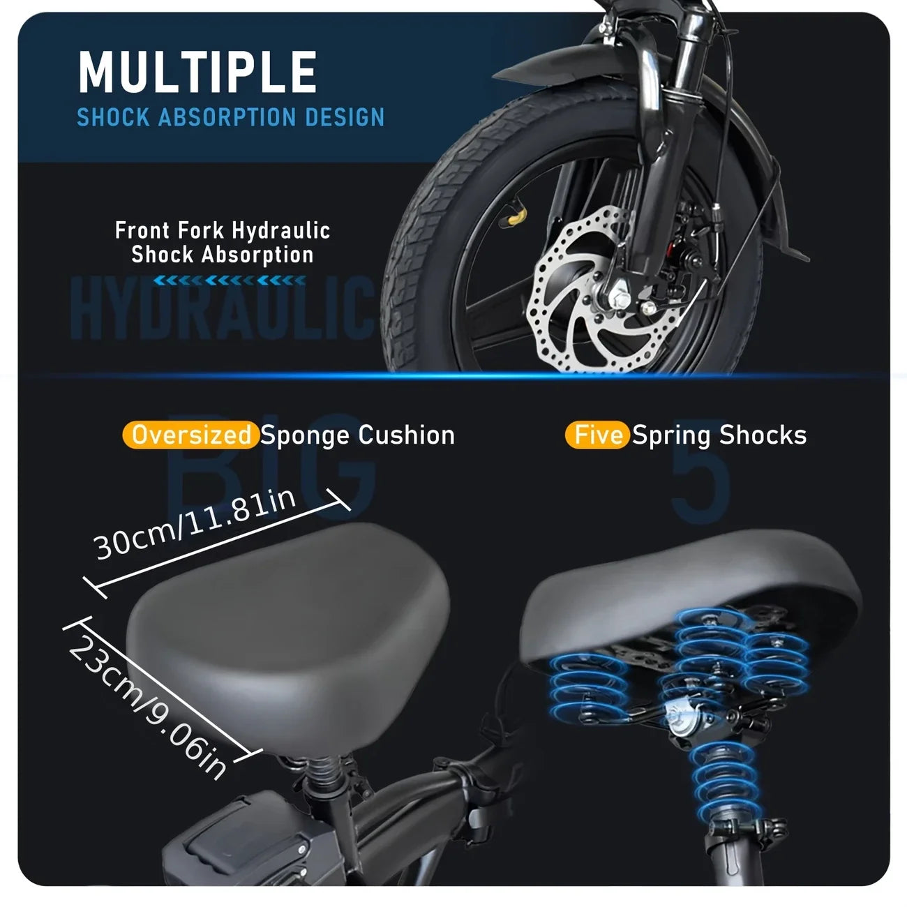 DeePower Foldable Electric Bicycle 400W 48V City Commuter