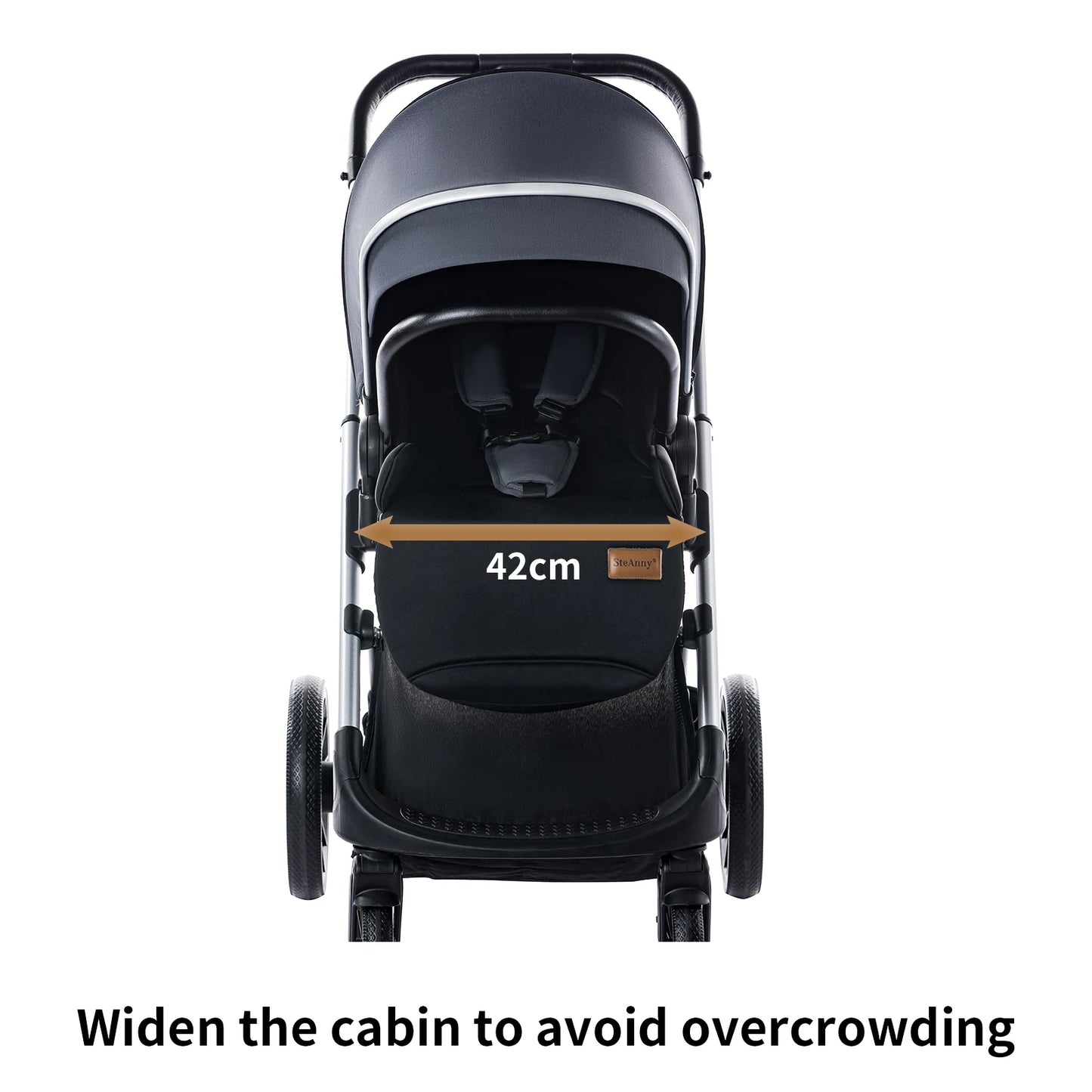 Standard Stroller Reversible Seat, Foldable Portable Newborn Stroller with Bassinet Mode,Luxury Baby Carriage Suit Baby,Toddlers