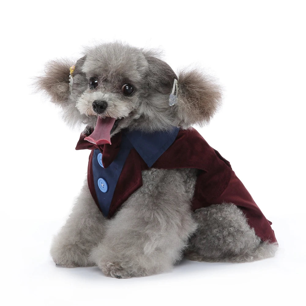 Tuxedo Dog Costume Formal Wedding Apparel for Pets