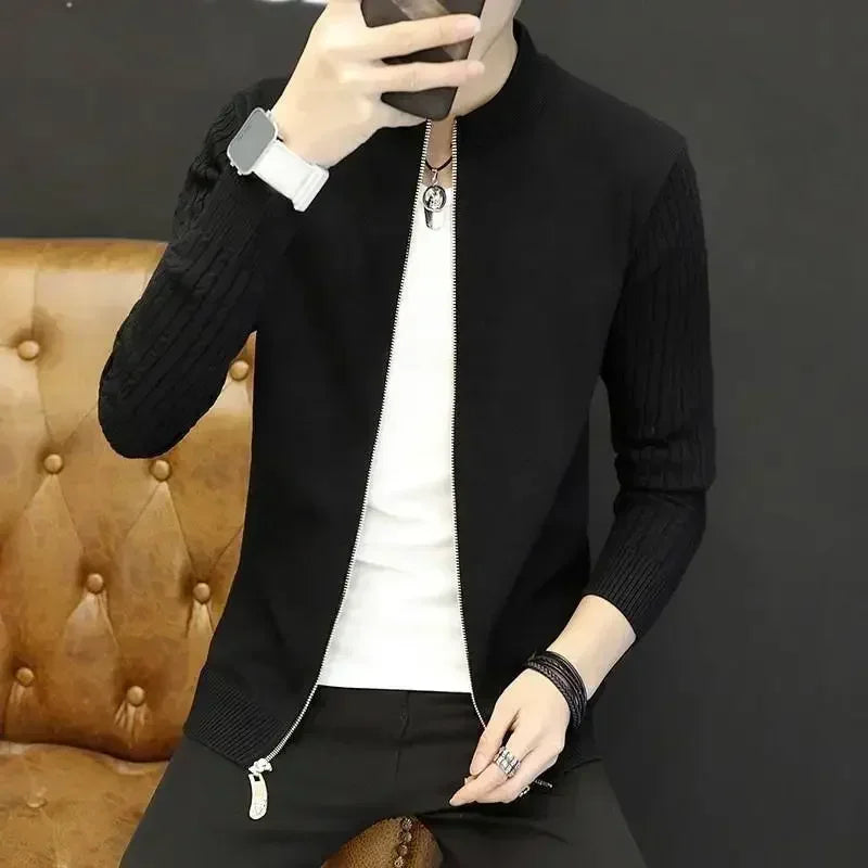 Shangkaka Knit Cardigan For Men Slim Fit Casual Sweater
