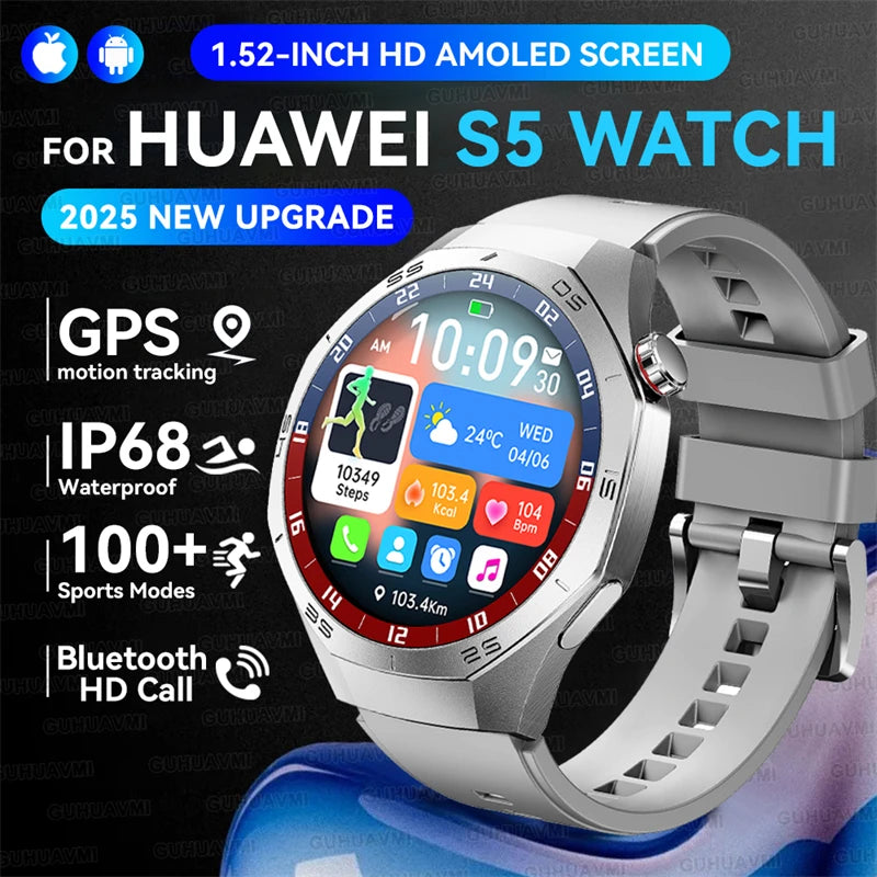 GUHUAVMI GT5 Pro Smart Watch Men With AMOLED HD GPS