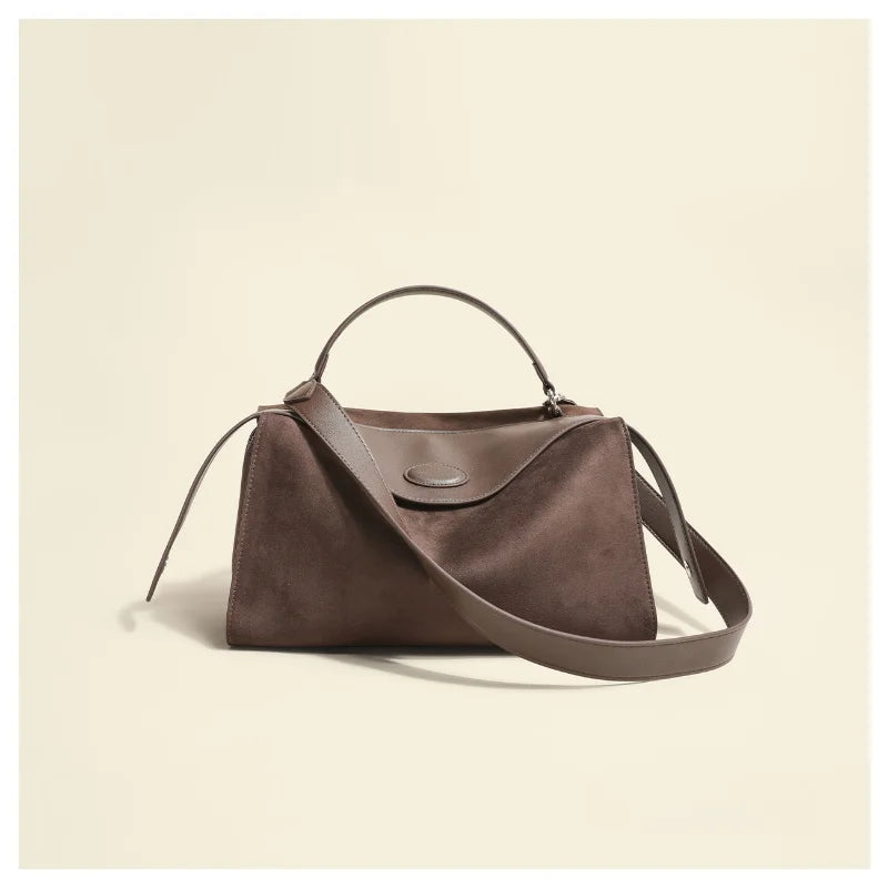 Guangdong Suede Cow Leather Women Shoulder Bag Luxury Tote