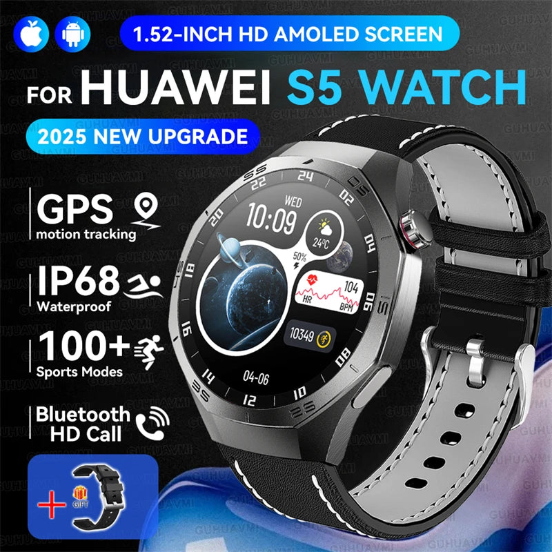 GUHUAVMI GT5 Pro Smart Watch Men With AMOLED HD GPS