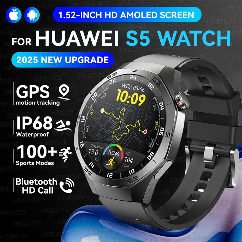GUHUAVMI GT5 Pro Smart Watch Men With AMOLED HD GPS