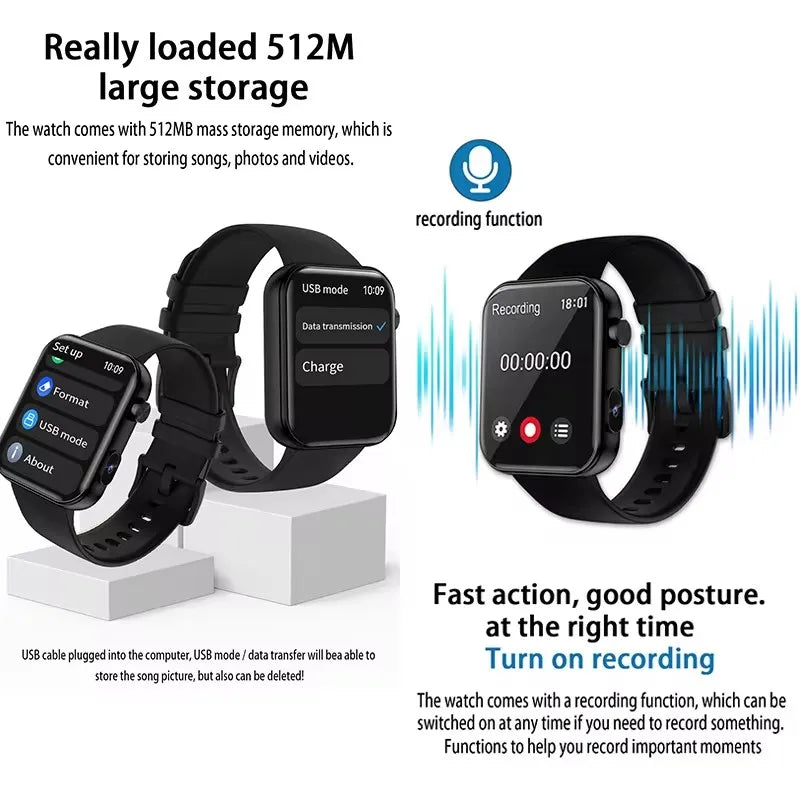 Zykexuan Smartwatch Fitness Tracker Heart Rate IP68