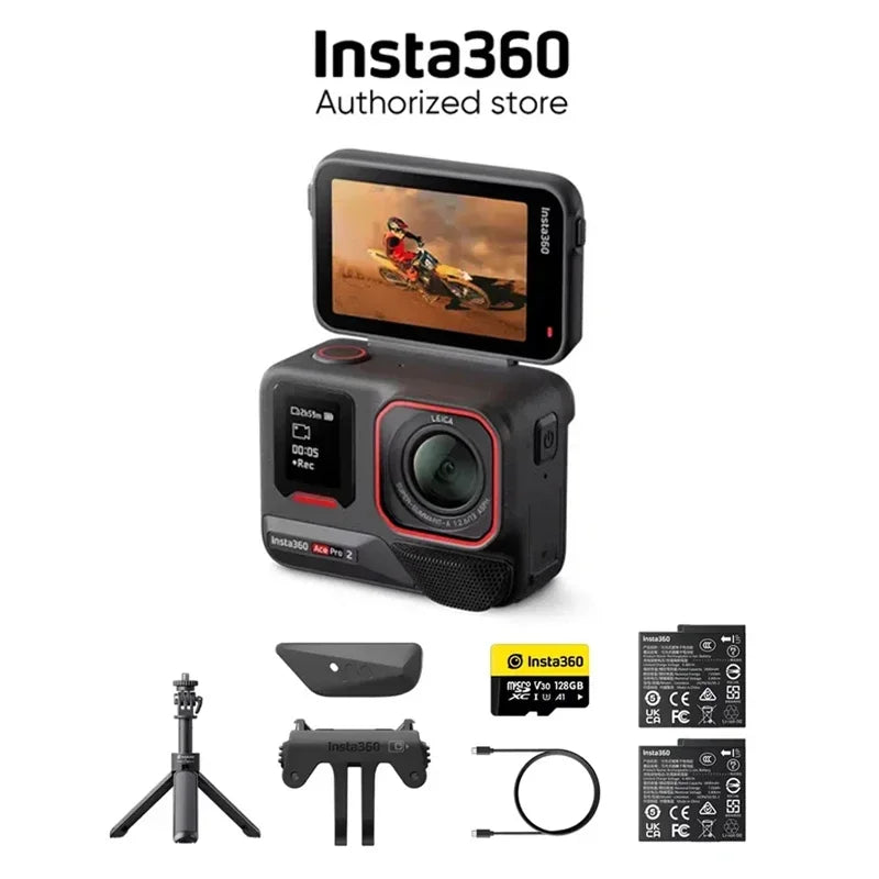Lapgood Insta360 ACE PRO 2 Action Camera Bundle With Tripod