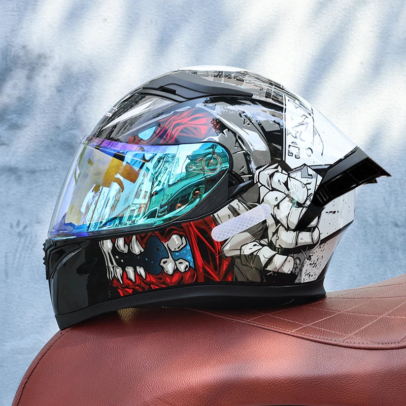 JIEKAI Full Face Motorcycle Helmet Unisex Dual Lens DOT
