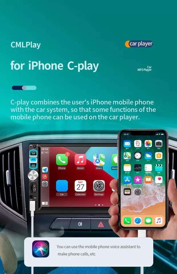 7 Inch HD Touch Screen Car Stereo Bluetooth Multimedia Player