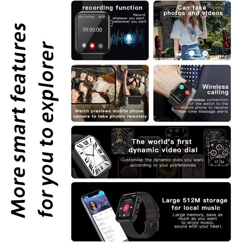 Zykexuan Smartwatch Fitness Tracker Heart Rate IP68