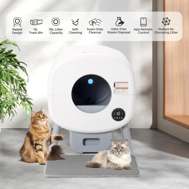 Lunapurr Self Cleaning Litter Box For Multiple Cats Pro