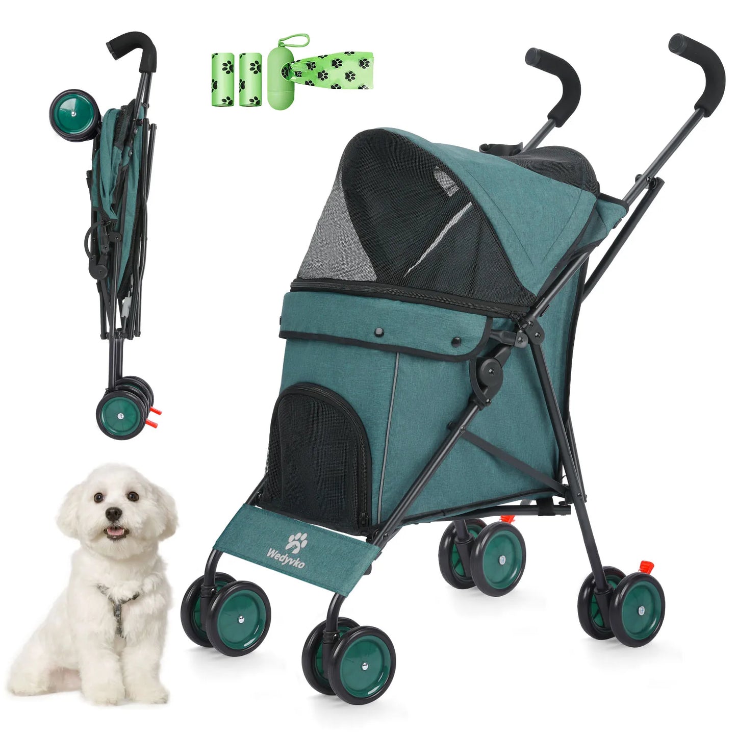 Wedyvko Pet Dog Stroller with Storage for Easy Travel