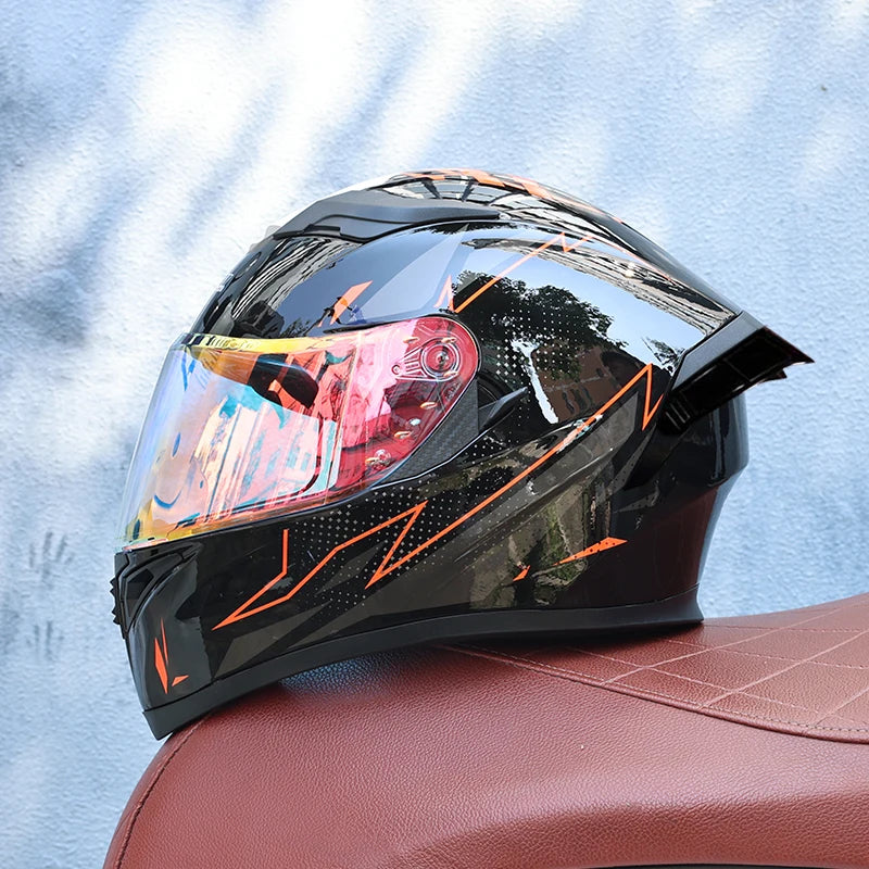 JIEKAI Full Face Motorcycle Helmet Unisex Dual Lens DOT
