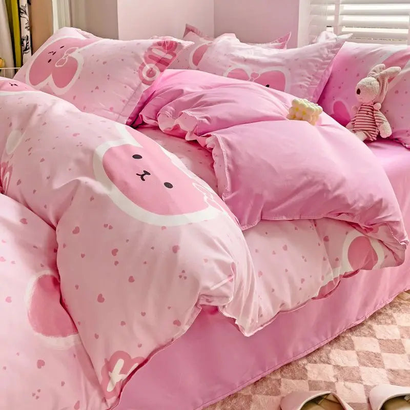 DZQCN Duvet Cover Set With Flat Sheet And Pillowcases