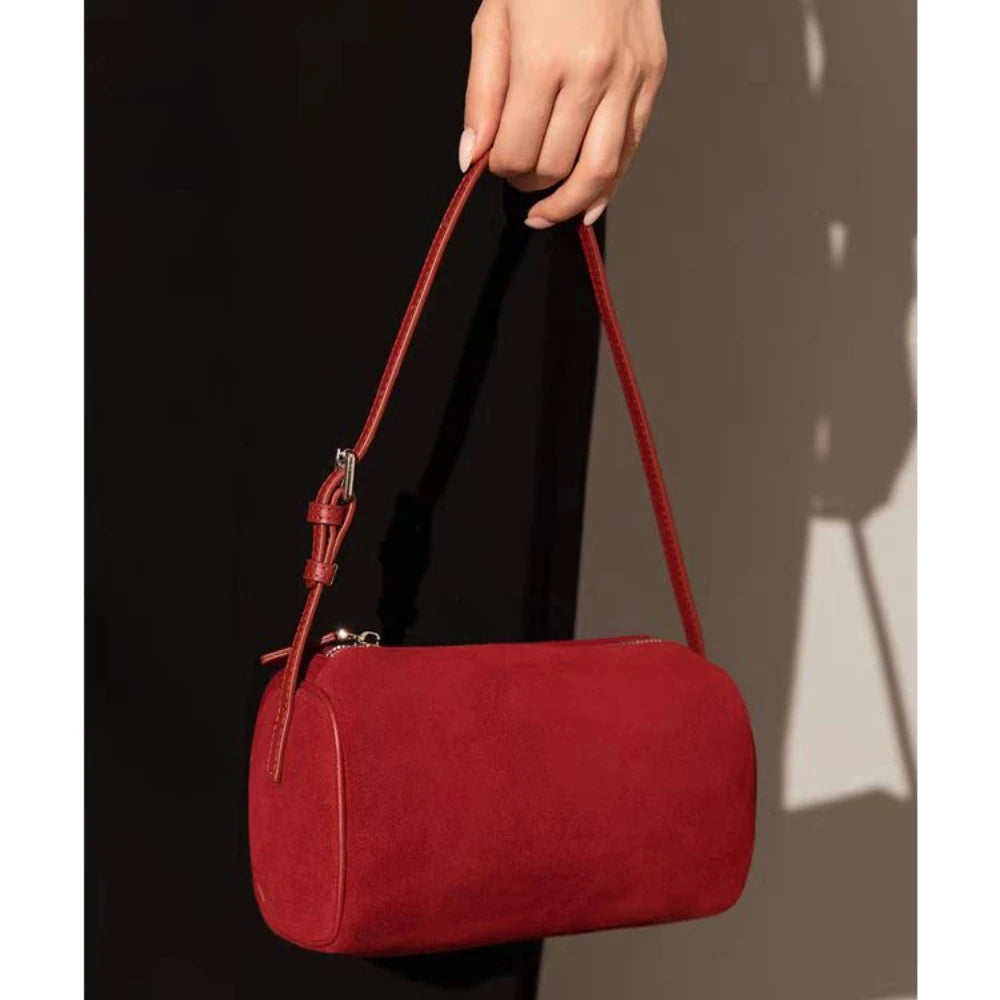 PASTECN Exquisite Pillow Bag Matte Suede Leather Crossbody