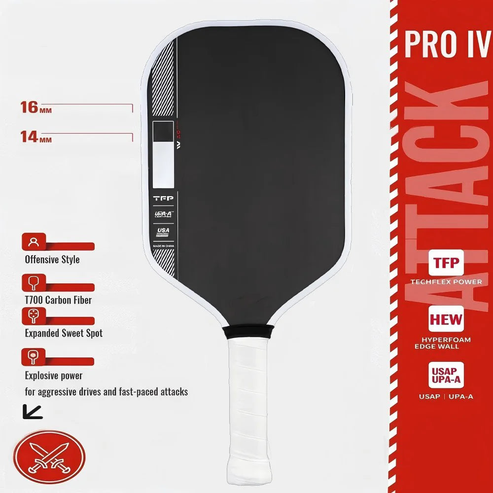 Perseus Pro IV Pickleball Paddle T700 Carbon Fiber for Players