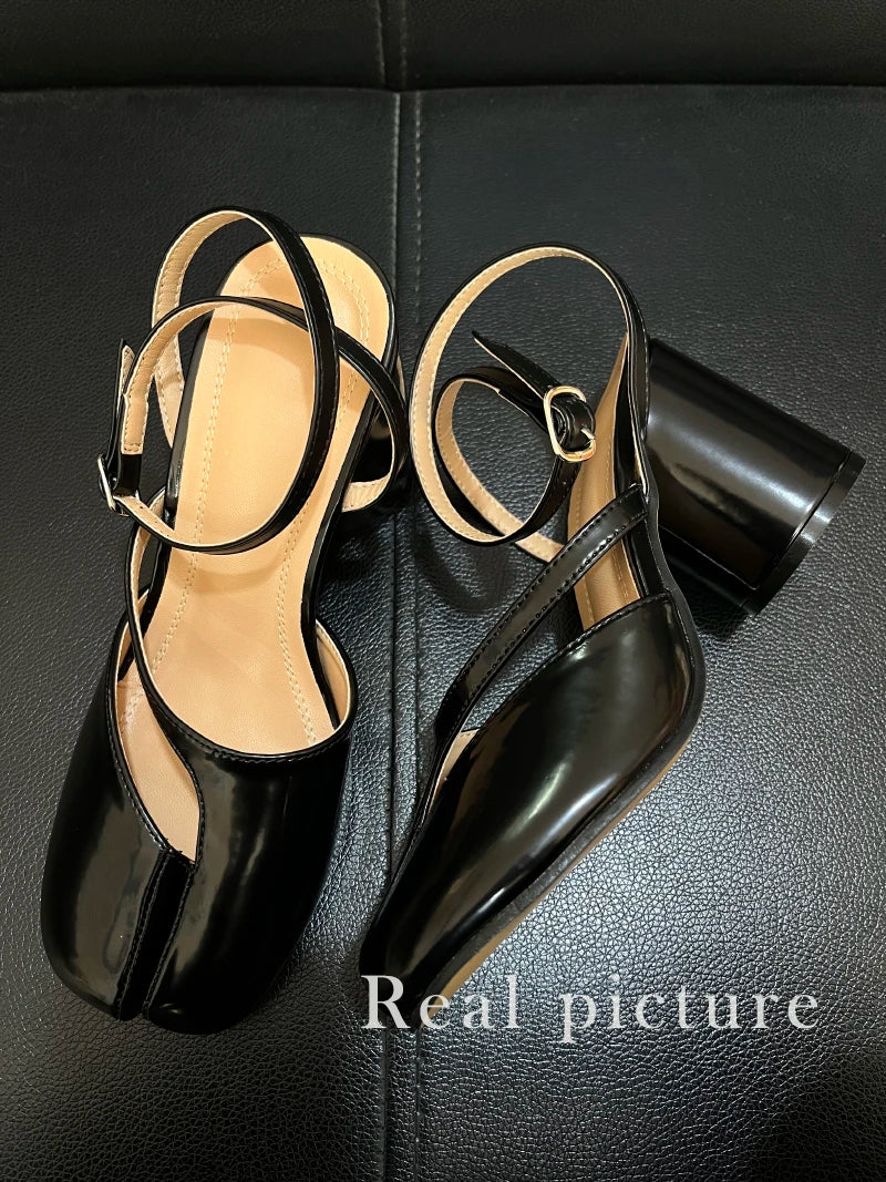 Designer Tabi Sandals Women Strap Buckle Slingback Heels