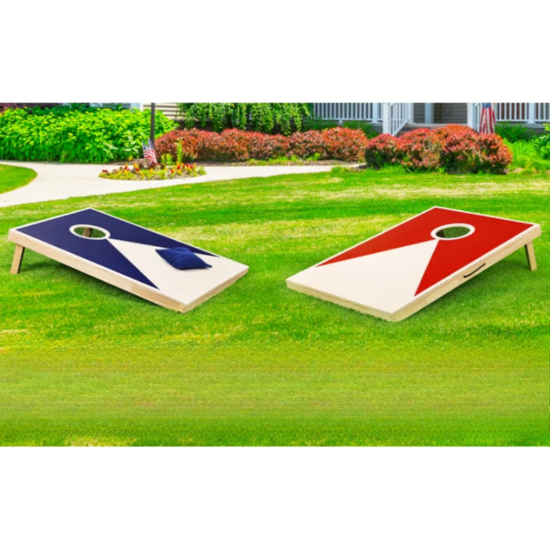 Premium Solid Wood Cornhole Set With 8 Toss Bags Kit