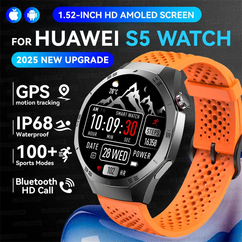 GUHUAVMI GT5 Pro Smart Watch Men With AMOLED HD GPS