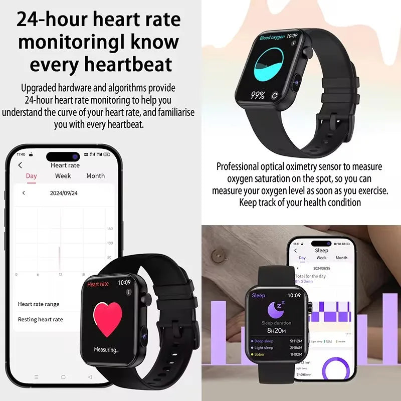 ZYKEXUAN Smart Watch Heart Rate IP68 Fitness Tracker