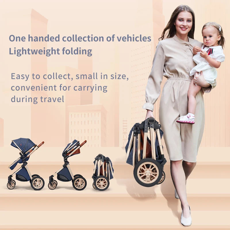 Luxury 3-in-1 Baby Stroller with ISOfix for Newborns