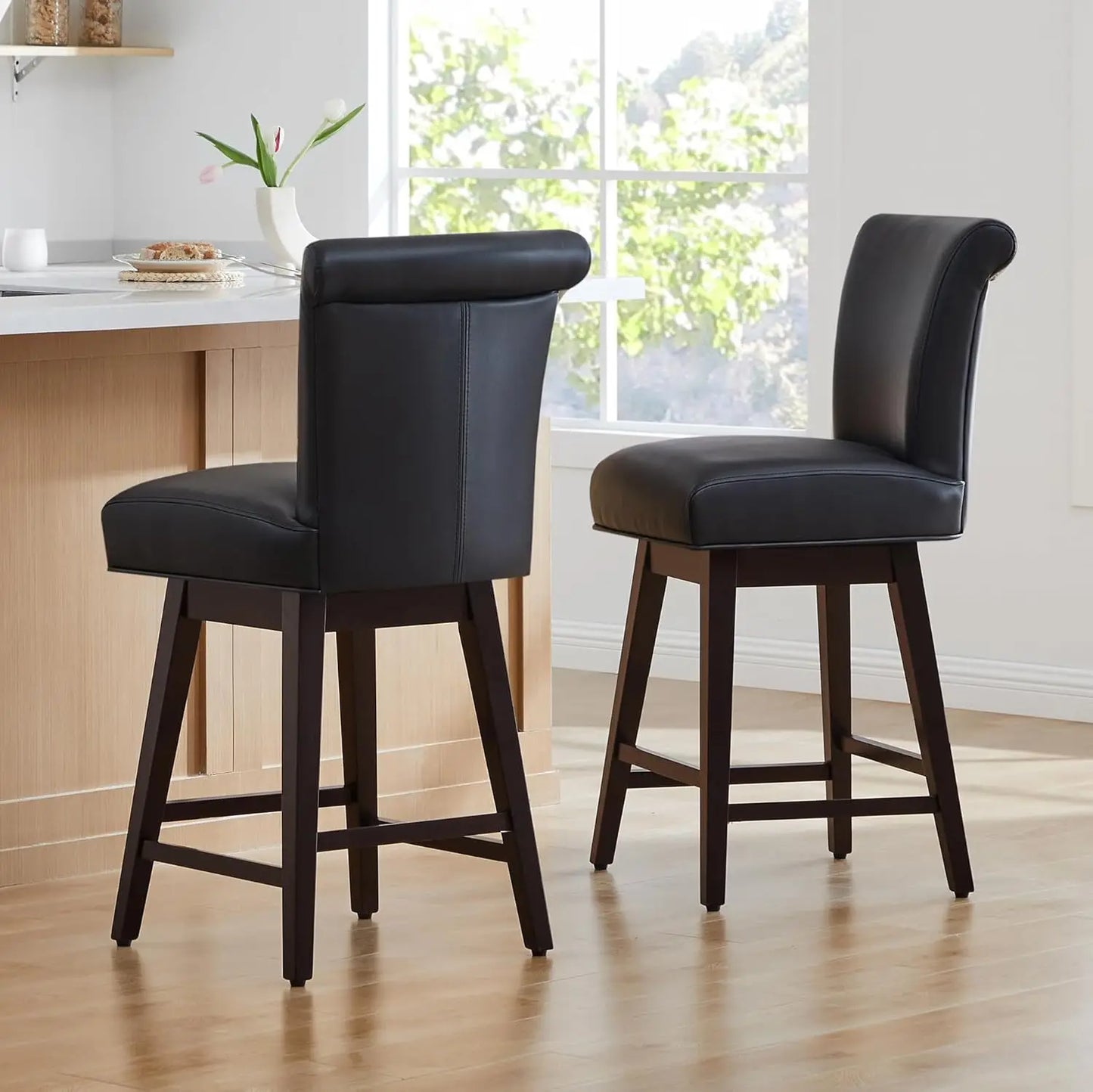 Modern Swivel Bar Stools Set of 2 for Stylish Kitchens